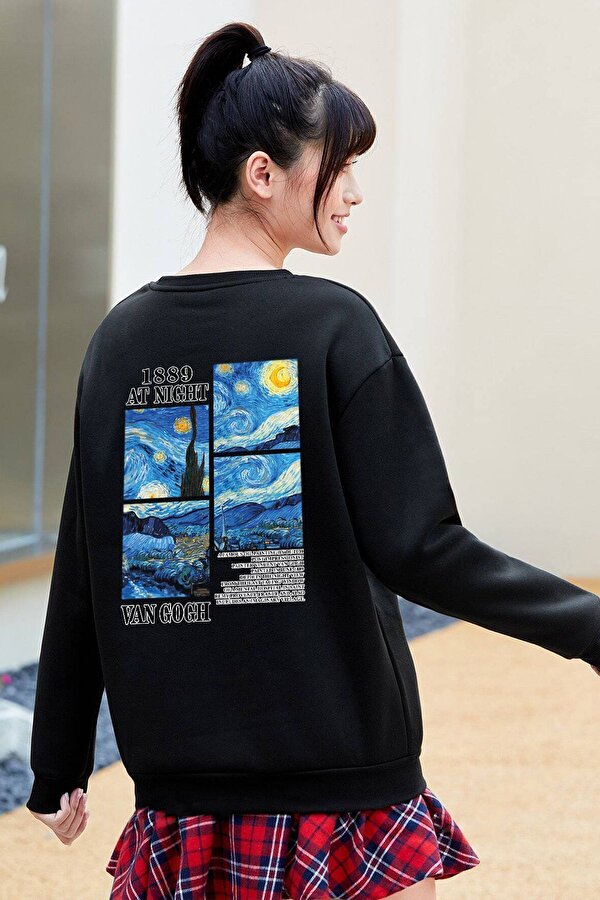 Vangogh Baskılı Oversize Sweatshirt - 3 Al 1 Öde