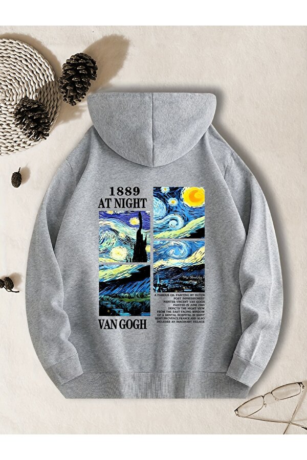 Vangogh Baskılı Oversize Sweatshirt