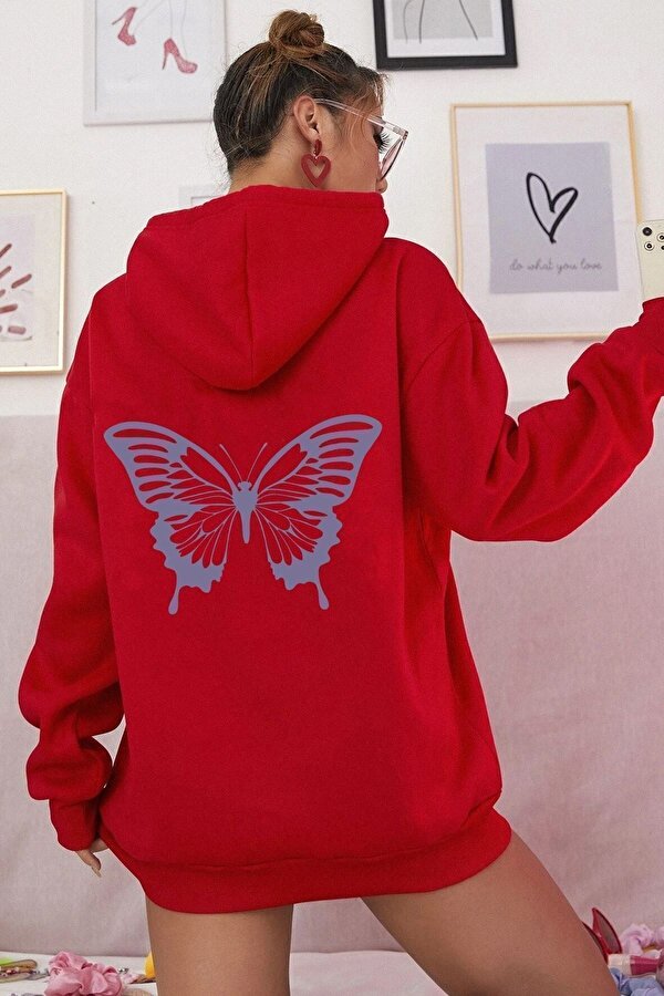 uyguntarz Unisex Butterfly Baskılı Sweatshirt