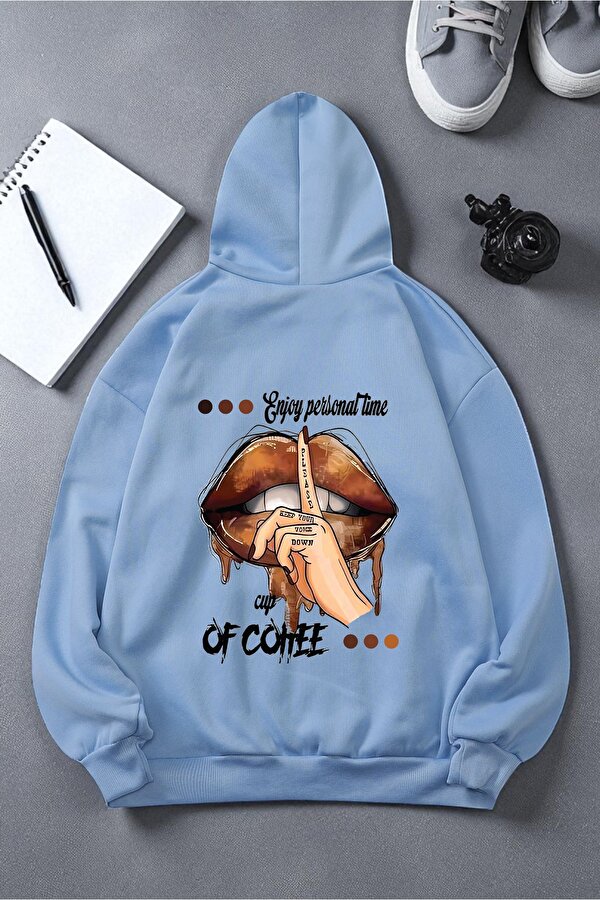 Enjoy Personel Time Baskılı Oversize Sweatshirt