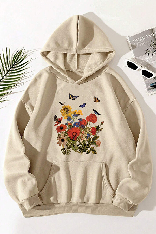 Renkli Çicek Baskılı Oversize Sweatshirt - 3 Al 1 Öde