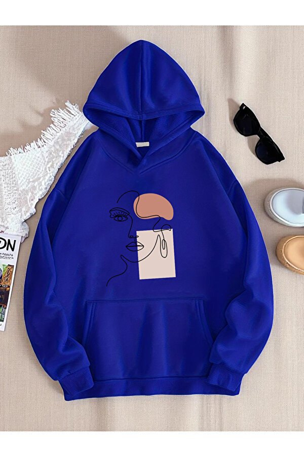 Silüet Baskılı Oversize Sweatshirt