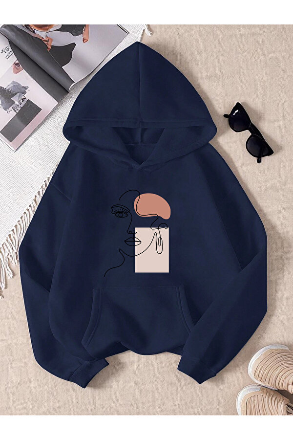 Silüet Baskılı Oversize Sweatshirt