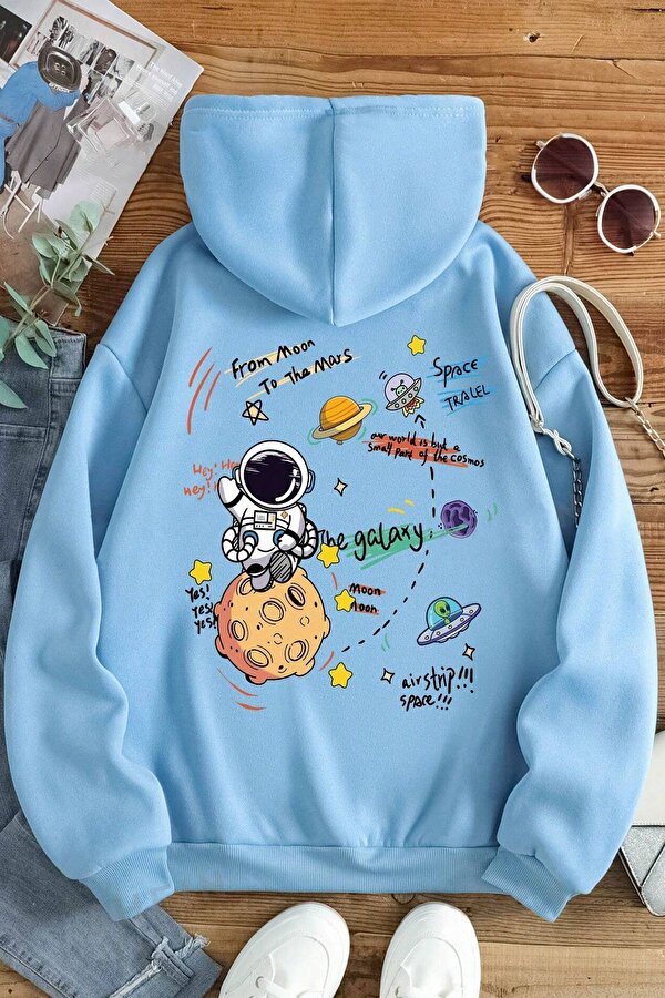 uyguntarz The Galaxy Baskılı Oversize Sweatshirt