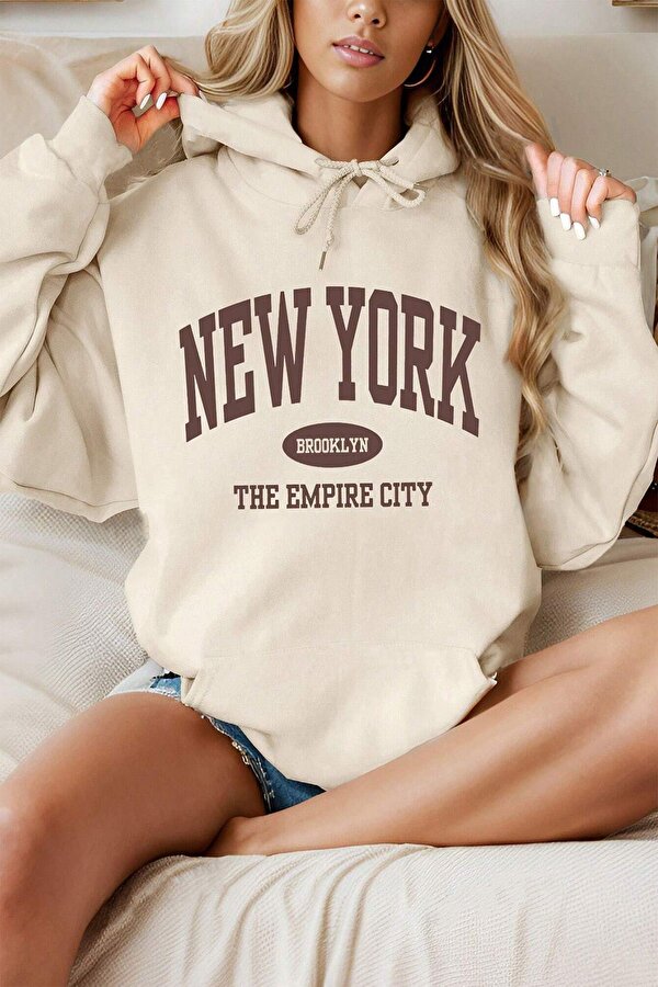 New York Baskılı Oversize Sweatshirt - 3 Al 1 Öde