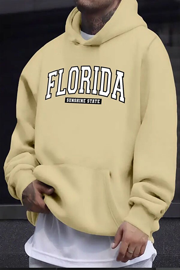 Florida Baskılı Oversize Sweatshirt