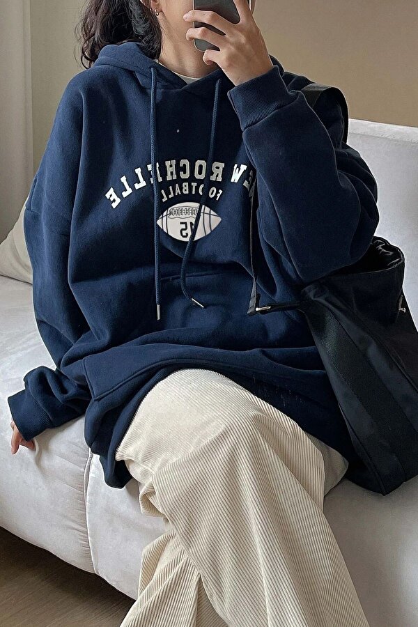 Unisex Football Baskılı Oversize Sweatshirt - 3 Al 1 Öde