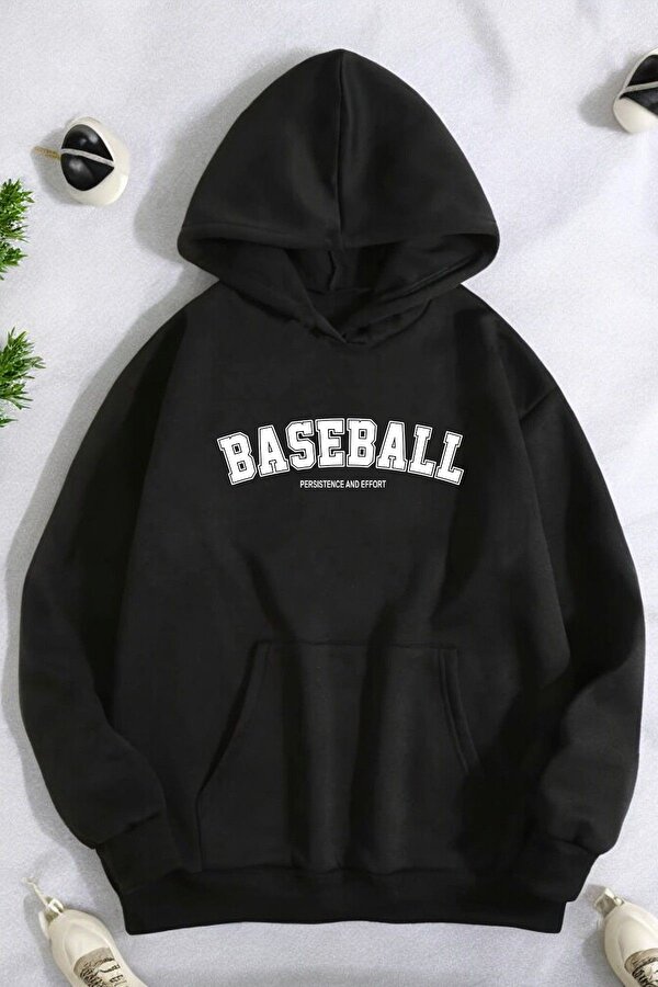 uyguntarz Baseball Baskılı Oversize Sweatshirt