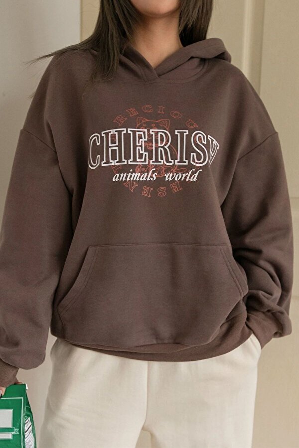 uyguntarz Unisex Cherish Baskılı Oversize Sweatshirt