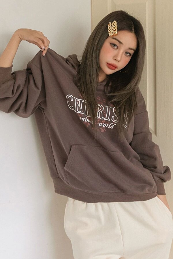uyguntarz Unisex Cherish Baskılı Oversize Sweatshirt