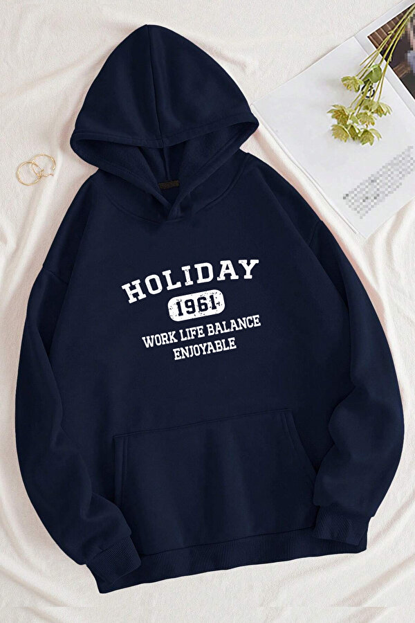 Holiday Baskılı Oversize Sweatshirt - 3 Al 1 Öde