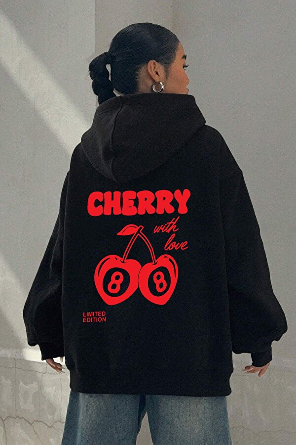 Cherry Baskılı Oversize Sweatshirt - FLO 3 Al 1 Öde