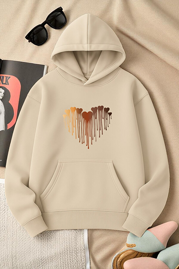 Unisex ERİYEN KALPLER Tasarım Basklı Sweatshirt - 3 Al 1 Öde