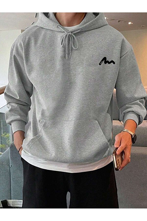 Unisex Enjoy Cep Baskılı Oversize Sweatshirt
