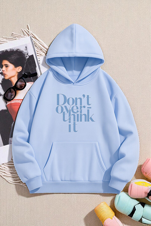 Unisex DONT OVER THINK Tasarım Basklı Sweatshirt - 3 Al 1 Öde