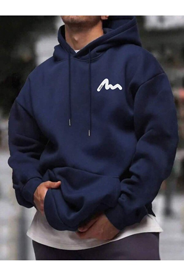 Unisex Enjoy Cep Baskılı Oversize Sweatshirt - 3 Al 1 Öde