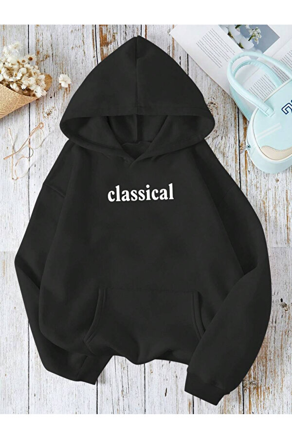 Unisex Classical Baskılı Oversize Sweatshirt