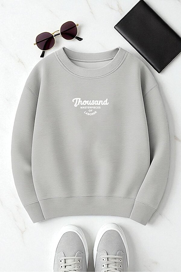 Unisex Thousand Baskılı Oversize Sweatshirt