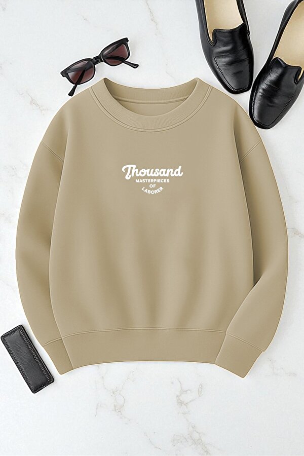 Unisex Thousand Baskılı Oversize Sweatshirt