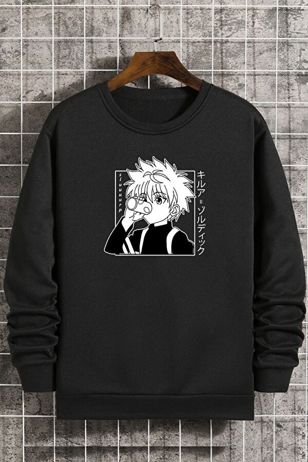 Unisex Killua Zoldyck Baskılı Bisiklet Yaka Sweatshirt - FLO 3 Al 1 Öde