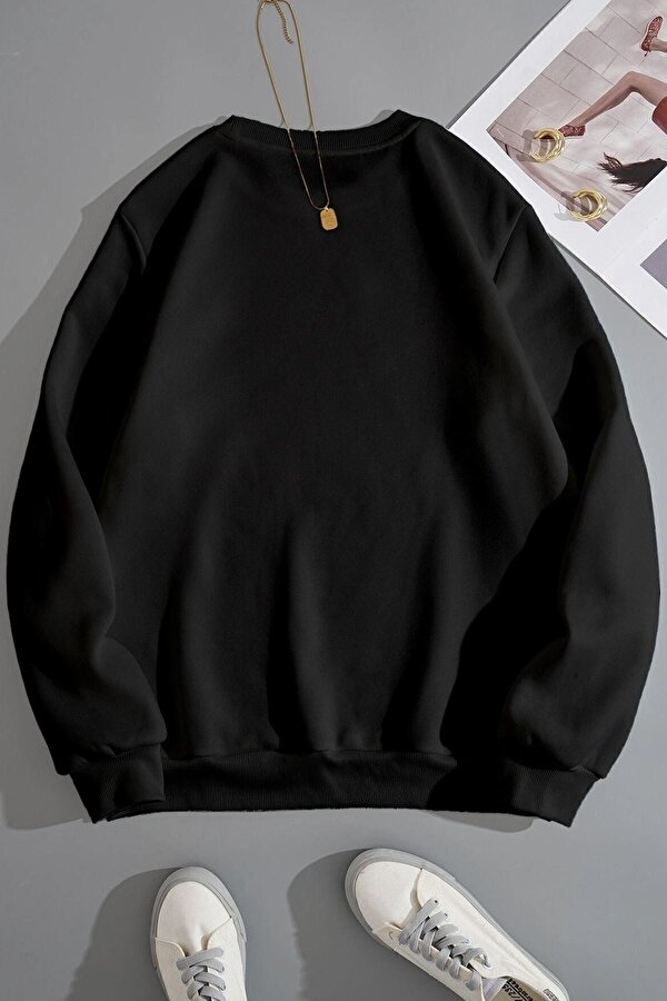 uyguntarz Unisex Baskılı Bisiklet Yaka Sweatshirt