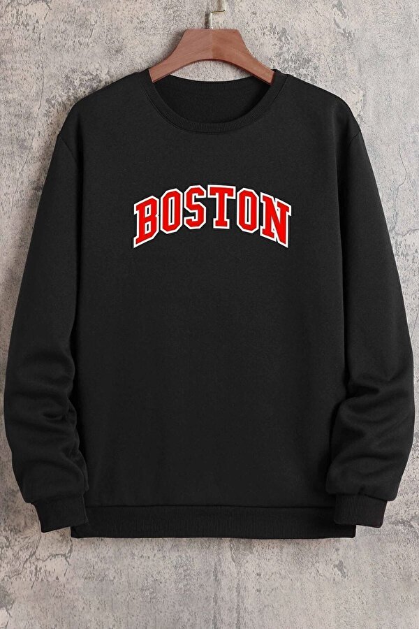 uyguntarz Unisex Boston Bisiklet Yaka Sweatshirt