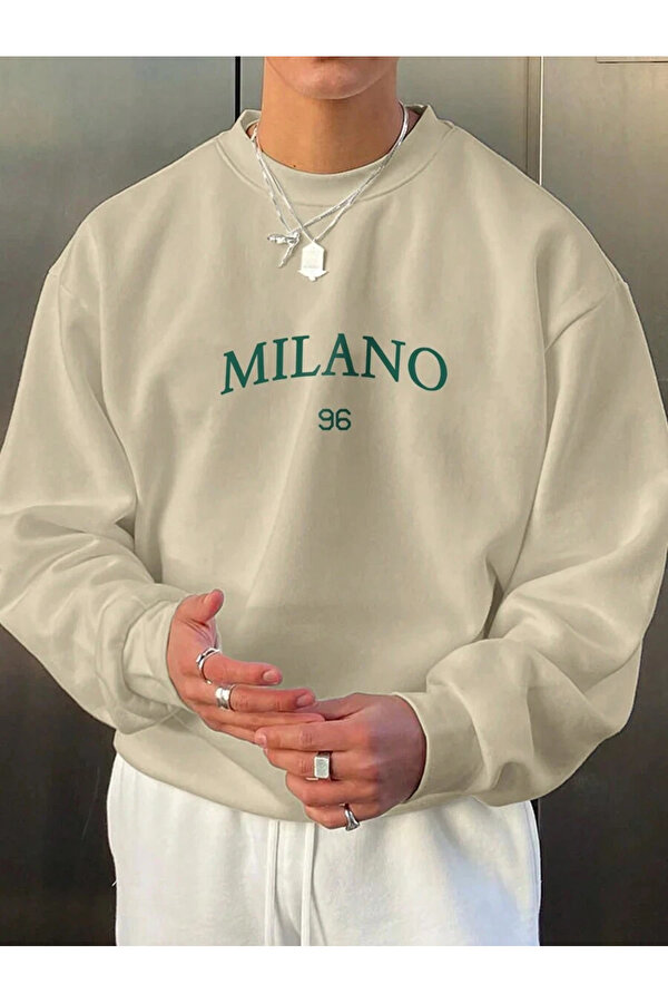 Unisex Milano Baskılı Oversize Sweatshirt - FLO 3 Al 1 Öde