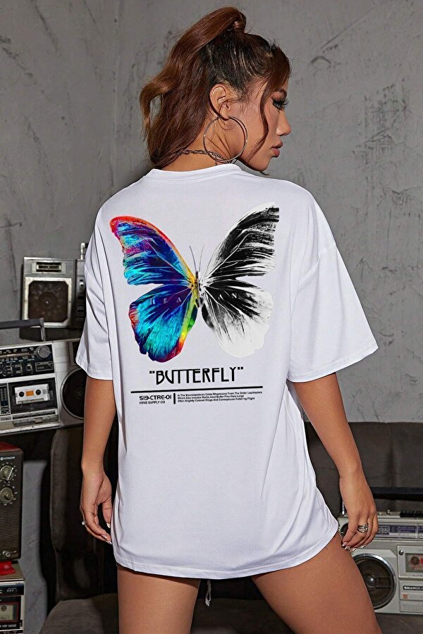 Unisex Butterfly Baskılı Tasarım T-Shirt - 3 Al 1 Öde