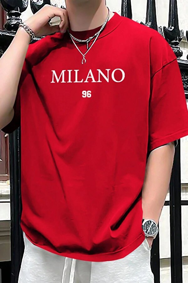 Erkek Milano Baskılı Oversize Tshirt - 3 Al 1 Öde