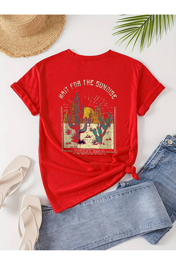 Unisex Arizona Baskılı Oversize Tshirt