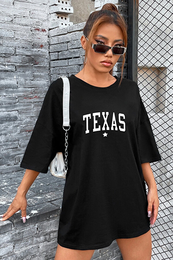 Unisex Texas Baskılı Tasarım Tshirt - 3 Al 1 Öde