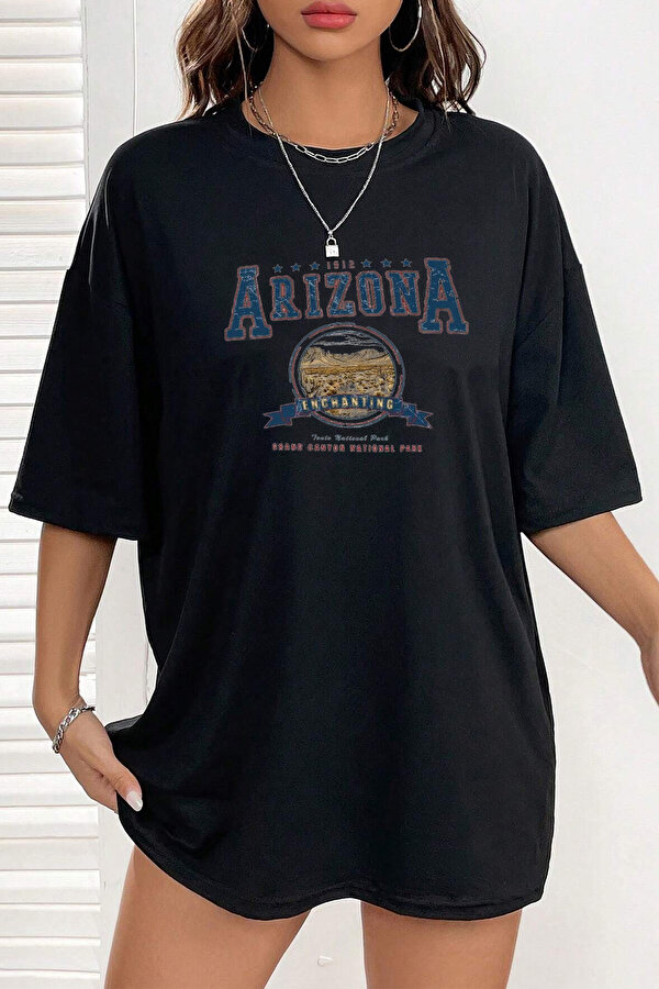 Pamuklu Arizona Baskılı Oversize T-shirt - FLO 3 Al 1 Öde