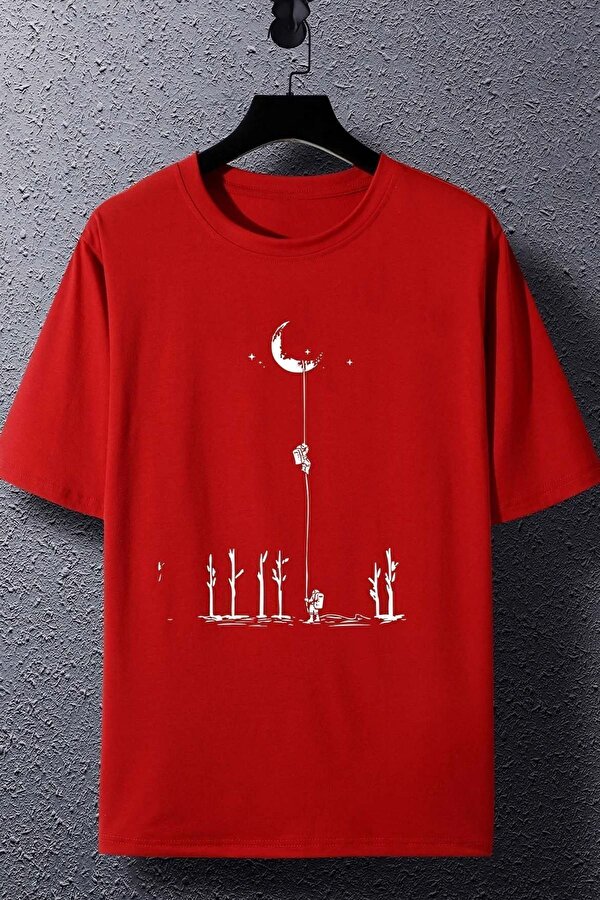 Unisex Uzay Temalı Baskılı T-shirt - FLO 3 Al 1 Öde
