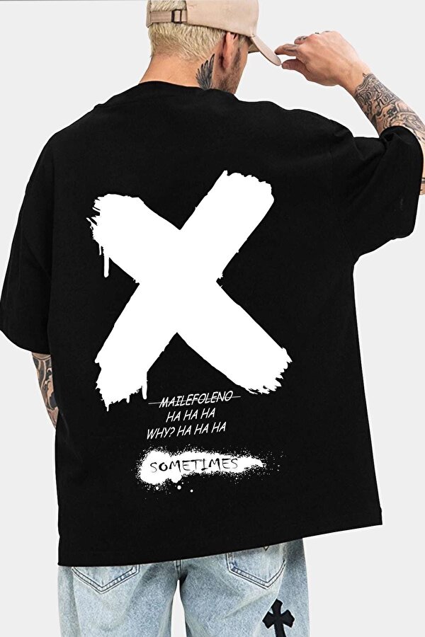 Unisex Sometimes X Baskılı T-shirt - 3 Al 1 Öde