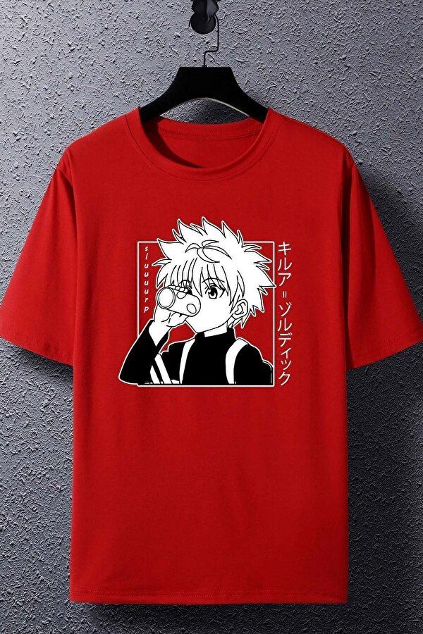 Unisex Killua Zoldyck Baskılı T-shirt - FLO 3 Al 1 Öde