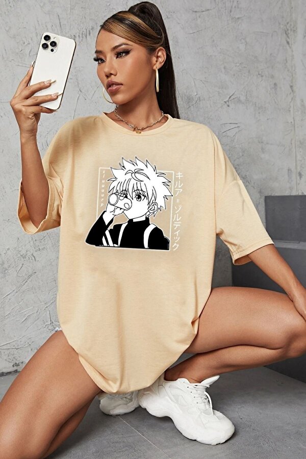 Unisex Killua Zoldyck Baskılı T-shirt - FLO 3 Al 1 Öde