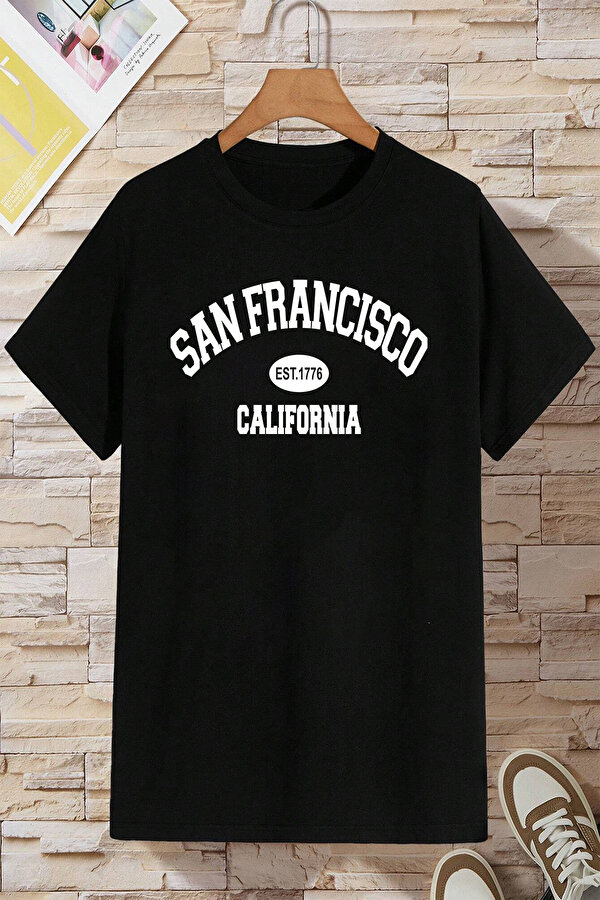 Pamuklu San Francisco Baskılı Oversize T-shirt - FLO 3 Al 1 Öde