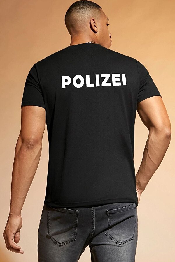 Unisex Polizei Baskılı T-shirt - FLO 3 Al 1 Öde