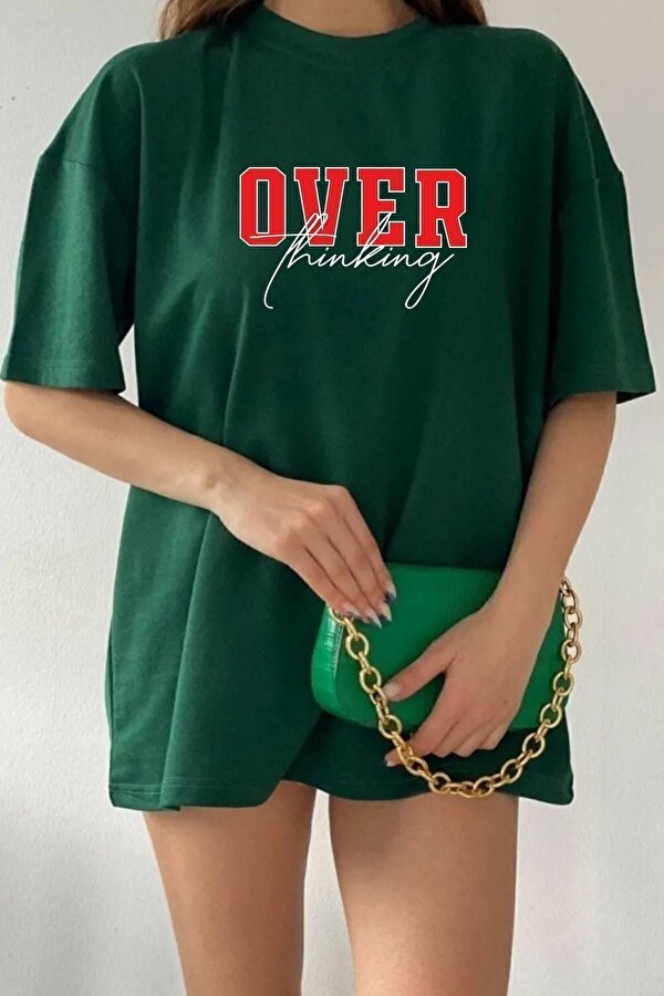 Unisex Over Thinking Baskılı T-shirt - 3 Al 1 Öde