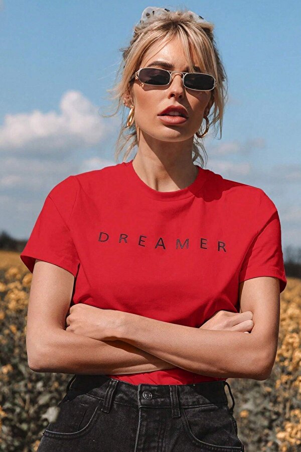 Unisex Dreamer Baskılı Oversize Tshirt - 3 Al 1 Öde