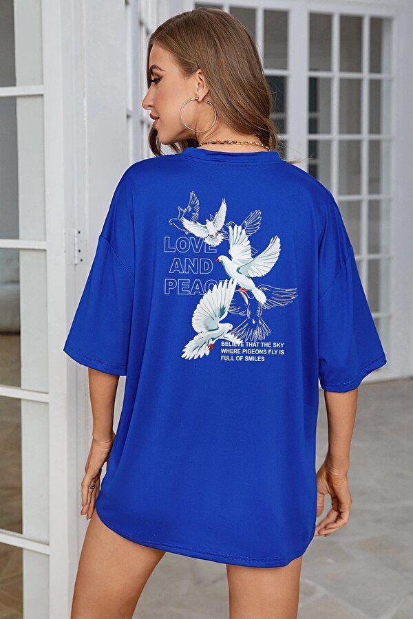 Love And Peace Baskılı Unisex Oversize Tshirt - FLO 3 Al 1 Öde