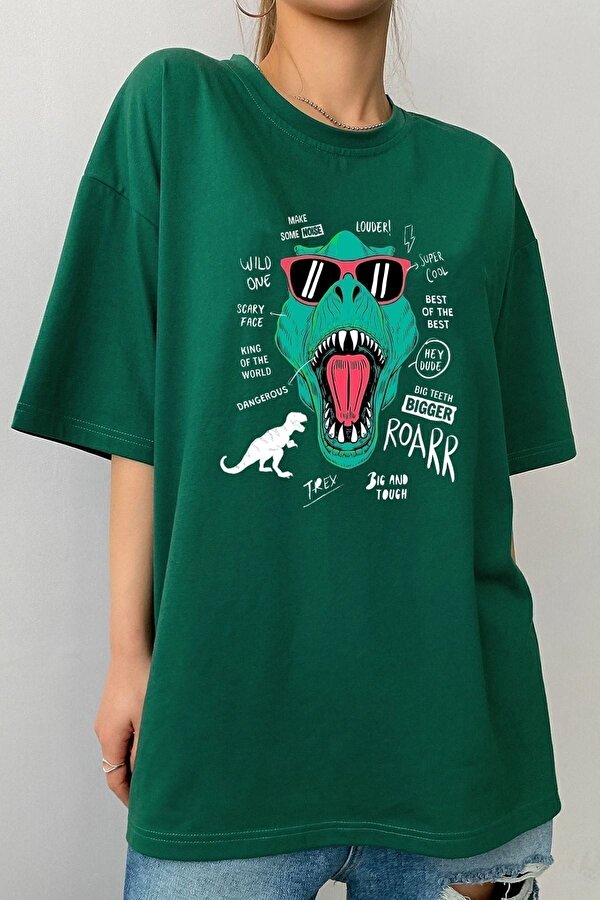 Unisex T - Rex Baskılı T-shirt - FLO 3 Al 1 Öde