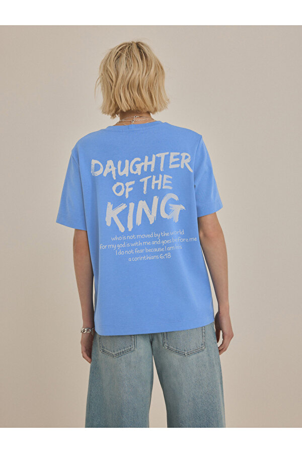 Pamuklu Daughter Of The King Baskılı Oversize T-shirt - FLO 3 Al 1 Öde