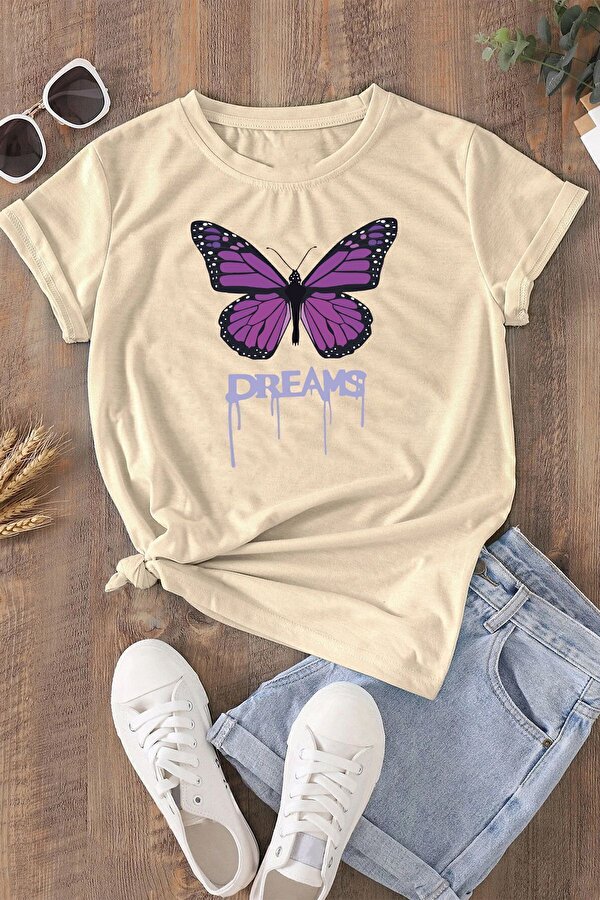 Unisex Dream Butterfly Tasarım Tshirt - FLO 3 Al 1 Öde