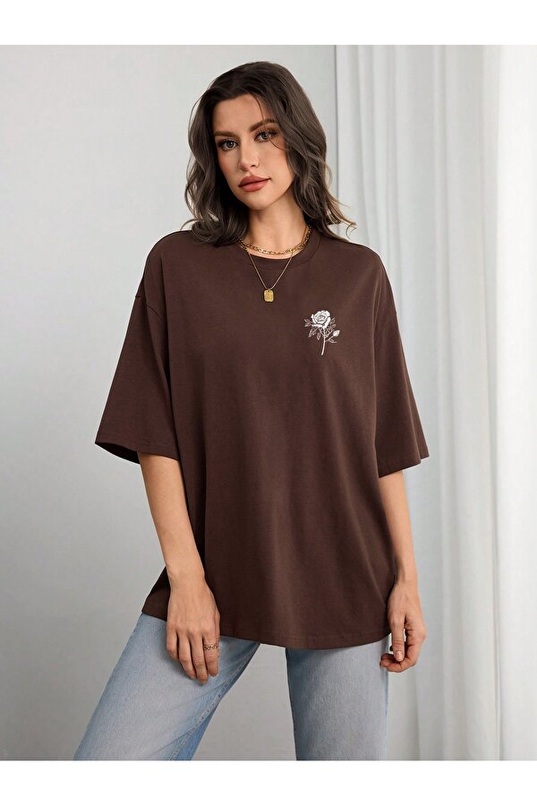 Nature Blossom Baskılı Unisex Oversize Tshirt - FLO 3 Al 1 Öde
