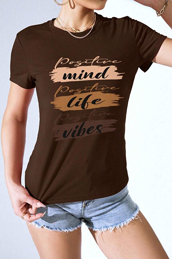 Unisex Mind Life Vibes Baskılı Oversize Tshirt - FLO 3 Al 1 Öde