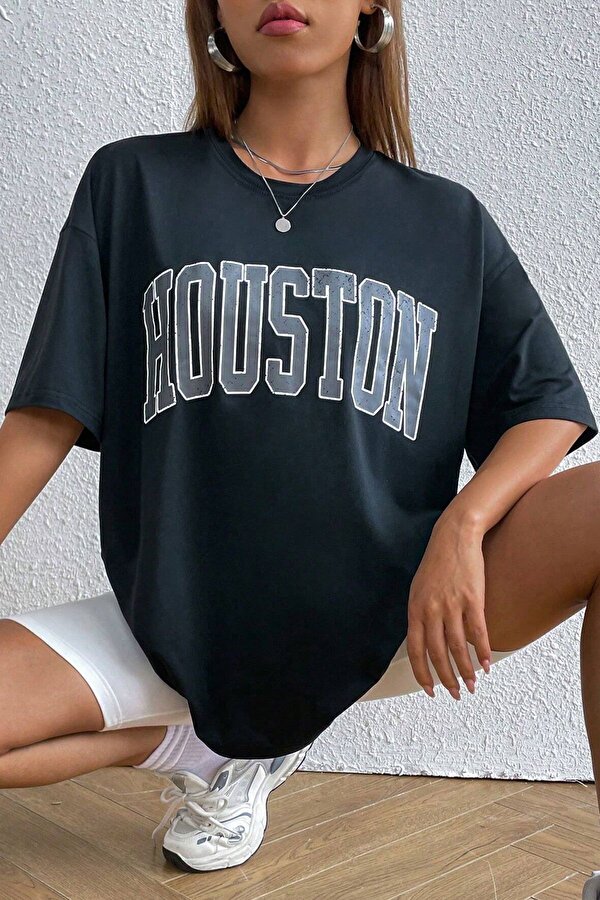 Unisex Houston Baskılı Tasarım Tshirt - 3 Al 1 Öde
