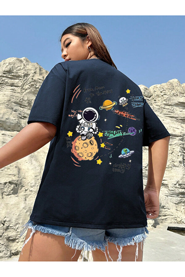 Unisex Galaksi Tasarım Basklı Tshirt - FLO 3 Al 1 Öde