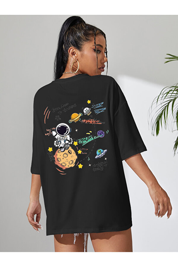 Unisex Galaksi Tasarım Basklı Tshirt - FLO 3 Al 1 Öde