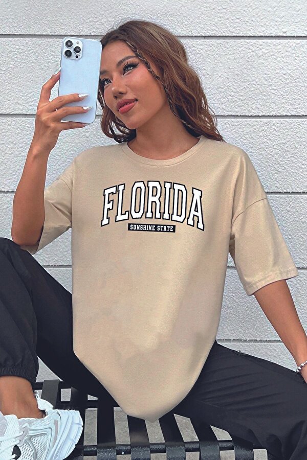 Unisex Florida Baskılı Tasarım Tshirt - 3 Al 1 Öde